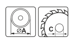 GEKO Aluminijasta rezalna plošča + redukcija, 200x32 mm 100T, G78100