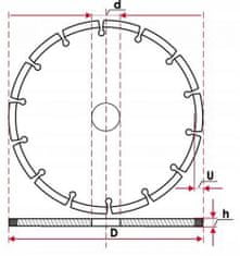 MAR-POL Diamantna segmentirana plošča 230mm za kamen M08735