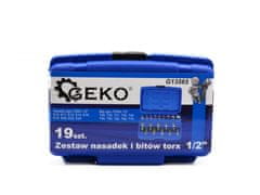 GEKO Set nasadnih ključev in nastavkov TORX 1/2", 19 kos. G13565