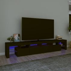 Vidaxl TV omarica z LED lučkami črna 230x36,5x40 cm