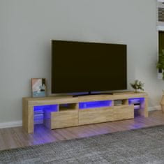 Vidaxl TV omarica z LED lučkami sonoma hrast 200x36,5x40 cm