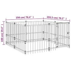 Vidaxl Zunanji pasji boks jeklo 3,75 m²