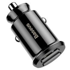 BASEUS Grain 2x USB 5V 3,1A polnilec za avto (črn)