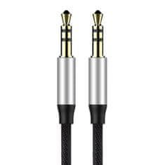 BASEUS Yiven 1 m mini jack 3,5 mm AUX avdio kabel (črn/srebrn)