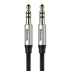 BASEUS Yiven 1 m mini jack 3,5 mm AUX avdio kabel (črn/srebrn)