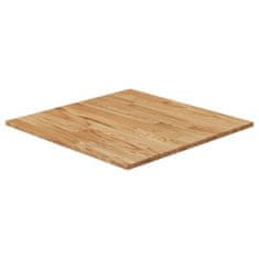 Greatstore Okrogla mizna plošča svetlo rjava 70x70x1,5 cm trdna hrastovina