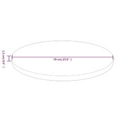 Vidaxl Okrogla mizna plošča svetlo rjava Ø70x1,5 cm trdna hrastovina