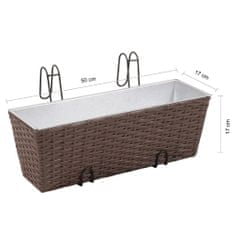 Vidaxl Set Balkonskih Cvetličnih Loncev Trapezoid, 2 kosa, 50 cm Rjave Barve