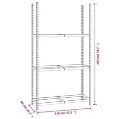 Vidaxl Stojalo za pnevmatike 2 kosa srebrno 110x40x200 cm jeklo