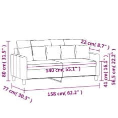 Vidaxl Dvosed rjav 140 cm blago