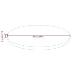 Vidaxl Okrogla mizna plošča svetlo rjava Ø60x1,5 cm trdna hrastovina