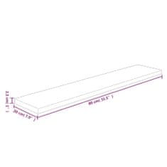 Vidaxl Polica 80x20x2,5 cm neobdelana trdna hrastovina