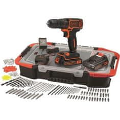 shumee BLACK & DECKER litijev vrtalni vijačnik 18 V - 2 bateriji - 160 škatel s priborom - BDCDC18BAST-QW