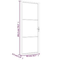 Vidaxl Notranja vrata 76x201,5 cm črno mat steklo in aluminij