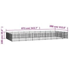 Vidaxl Zunanji pasji boks jeklo 33,87 m²