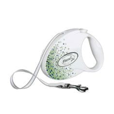 Flexi Glam Splash Leaf trak M 5m do 25kg SWAROVSKI bela