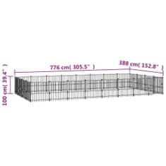 Vidaxl Zunanji pasji boks jeklo 30,11 m²