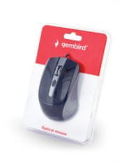 Gembird MUS-4B-01-GB/Certifikat/Optični/1 200 DPI/Wireless USB/Black-Silver