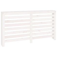 Vidaxl Pokrov za radiator bela 153x19x84 cm trdna borovina