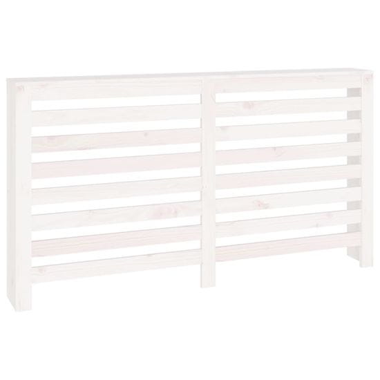 Vidaxl Pokrov za radiator bela 153x19x84 cm trdna borovina