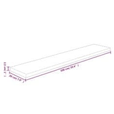 Vidaxl Polica 100x20x2,5 cm neobdelana trdna hrastovina