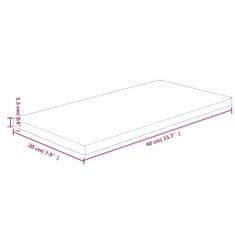 Vidaxl Polica 40x20x1,5 cm neobdelana trdna hrastovina