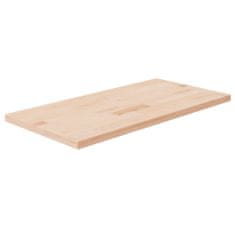 shumee vidaXL Kopalniški pult 80x40x2,5 cm neobdelana trdna hrastovina