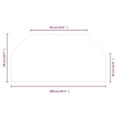 Vidaxl Steklena plošča za kamin šestkotna 100x50 cm