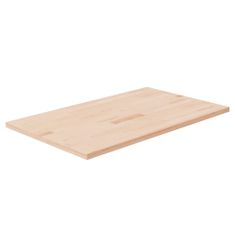 shumee vidaXL Kopalniški pult 60x40x2,5 cm neobdelana trdna hrastovina