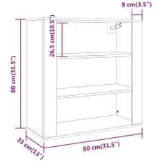 Vidaxl Stenska omarica bela 80x33x80 cm inženirski les