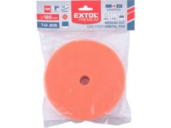 Extol Premium Polirni disk pena, orbitalno, T40, oranžna, průměr180x25mm, ježevi trakovi průměr152mm