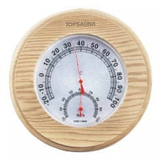 Topsauna Leseni termometer z higrometrom za savno RING - Bor