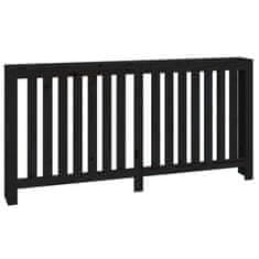 Vidaxl Pokrov za radiator črna 169x19x84 cm trdna borovina