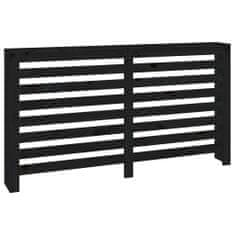 Vidaxl Pokrov za radiator črna 153x19x84 cm trdna borovina