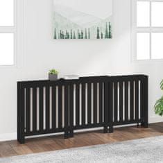 Vidaxl Pokrov za radiator črn 210x21x85 cm trdna borovina