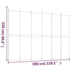 Vidaxl Paravan 6-delni rjav 300x220 cm blago