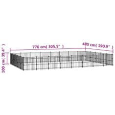 Vidaxl Zunanji pasji boks jeklo 37,64 m²