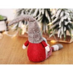Chomik Škrat, božični pritlikavec, ki sedi v sivi barvi 49 cm