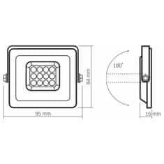 VIDEX Reflektor LED svetilka 10W 900lm 5000K IP65 bela LUCA