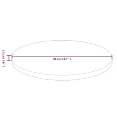 Vidaxl Okrogla mizna plošča svetlo rjava Ø40x1,5 cm trdna hrastovina