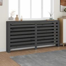 shumee vidaXL Pokrov za radiator siva 169x19x84 cm trdna borovina