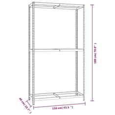 Vidaxl Stojalo za pnevmatike 2 kosa srebrno 110x40x180 cm jeklo