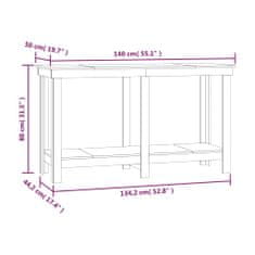 Vidaxl Delovna miza črna 140x50x80 cm trdna borovina