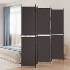 Vidaxl Paravan 5-delni rjav 250x220 cm blago