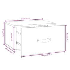 Vidaxl Stenska nočna omarica črna 40x29,5x22 cm