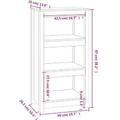 Vidaxl Knjižna omara 50x35x97 cm trdna borovina