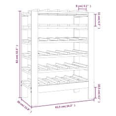 Vidaxl Stojalo za vino 61,5x30x82 cm trdna borovina