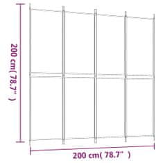 Vidaxl Paravan 4-delni rjav 200x200 cm blago