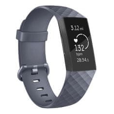 BStrap Silicone Diamond (Small) pašček za Fitbit Charge 3 / 4, dark gray