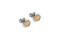 BeWooden ženske uhani z lesenim detajlom Lini Earrings Hexagon univerzalna